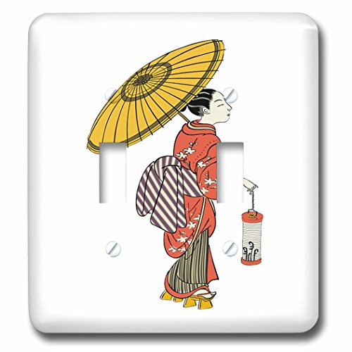 Impression de Geisha double interrupteur à bascule pour cacher les murs abîmés