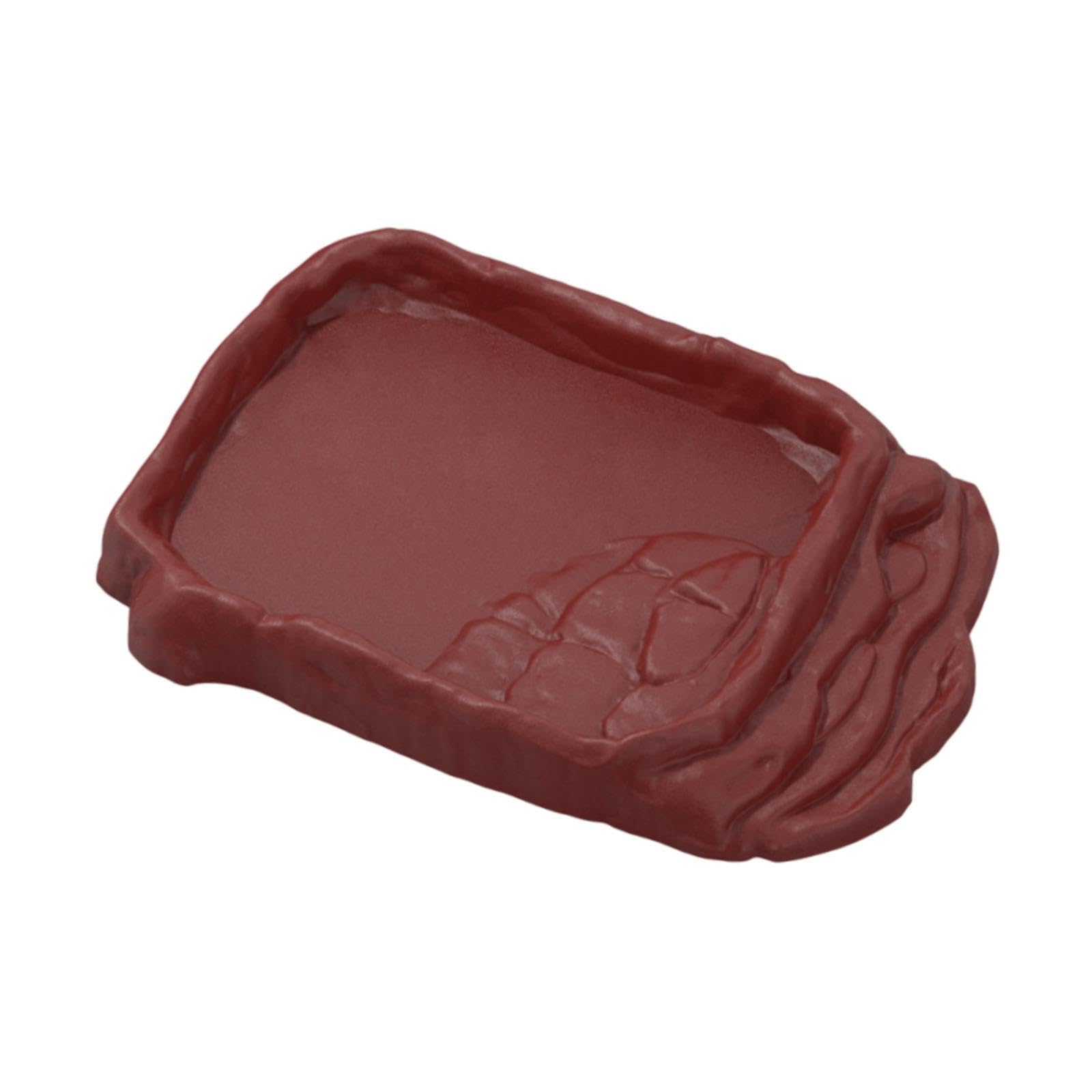 Baoblaze Reptile Ramp Food Bowl Bathing Pool Turtle Bath Realistic Rock Step Terrarium Feeder for Snake Gecko Scorpion Terrarium Decor, L