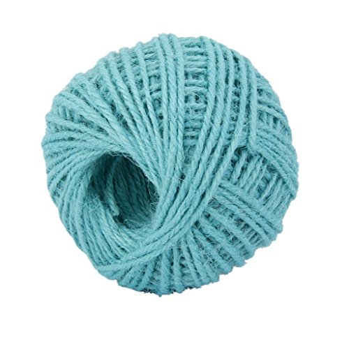 iTemer 50M Handmade DIY Hemp Rope Wrap Gift Environmental Color Twine Rope Cord String Ball Crafts(Light Blue)