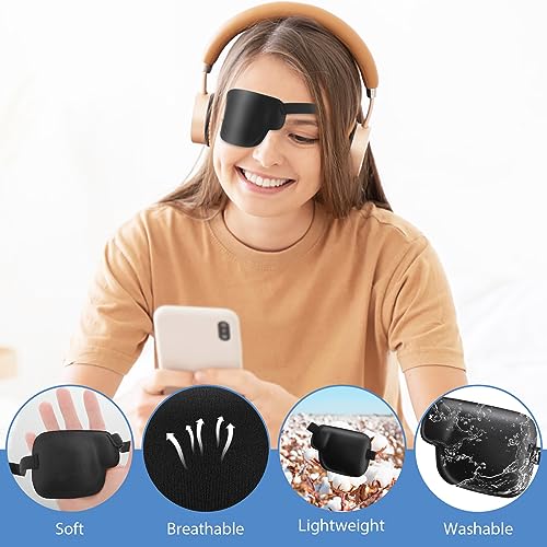 Bewudy 2 Stück Augenklappe Medizinisch, Einzelne Augenklappe Verstellbare Augenmaske, Medizinische Augenklappen für Erwachsene und Kinder Auge die Erholungsphase nach Operationen (2pcs Rechtes Auge)