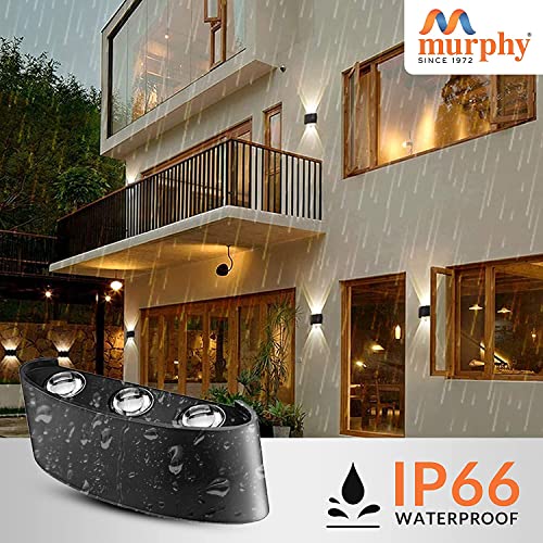 Image of Murphy 6-Watt Sixer U-Shape Up Down Outdoor LED Wall Light with Aluminium IP65 Grade Waterproof Body (Multi Color, Pack of 2)