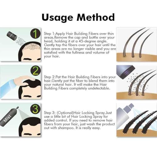 Image of SKINPLUS Hair Building Fibers, Keratin-Derived Fibres For Naturally Thicker Looking Hair, Thick Fiber (Black)