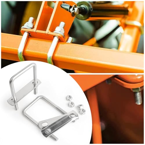 Jiavlyx 4 Stück M8 Edelstahl U Bolzen, 120 * 60mm U Bügel, Mit 8 Muttern und 4 Gegenplatte, Bügelbolzen, Vierkant-Bügel, Bügelschelle, Quadratische U Bolzen, Für Rohr Befestigung Auto Abschleppen
