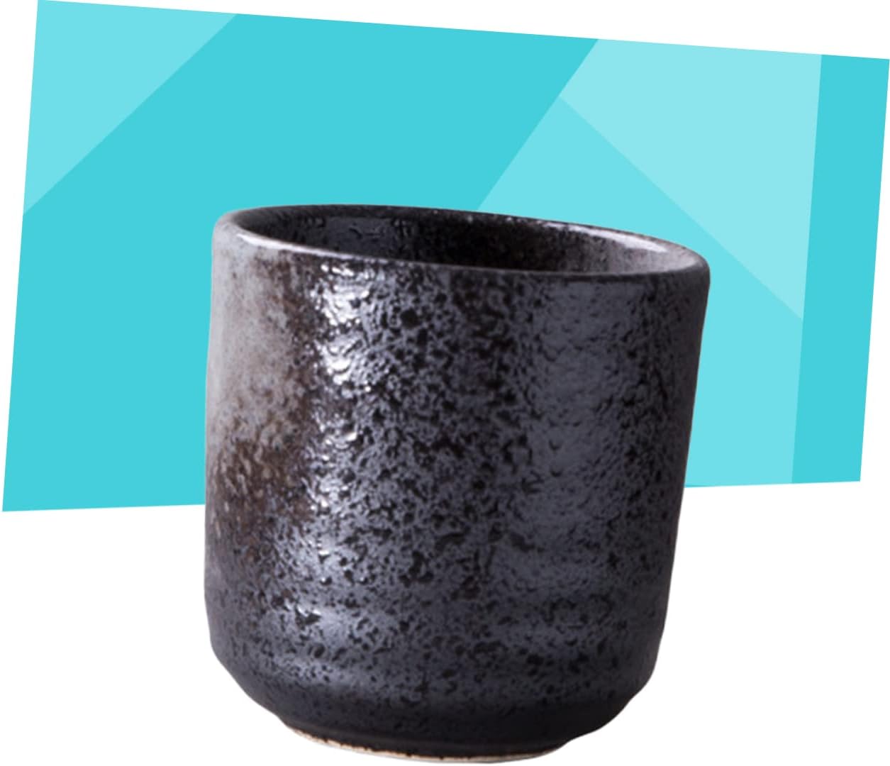 3pcs Retro Ceramics Tea Cup Set Black Heat-resistant Office
