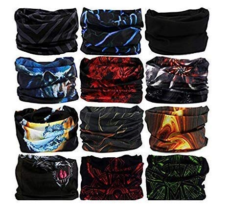 splanet Unisex Headwear Headband Head Wrap UV Resistence Sports Bandana Magic Scarf Face Mask (Free Size,Multicolour) Pack of 12-picture-55