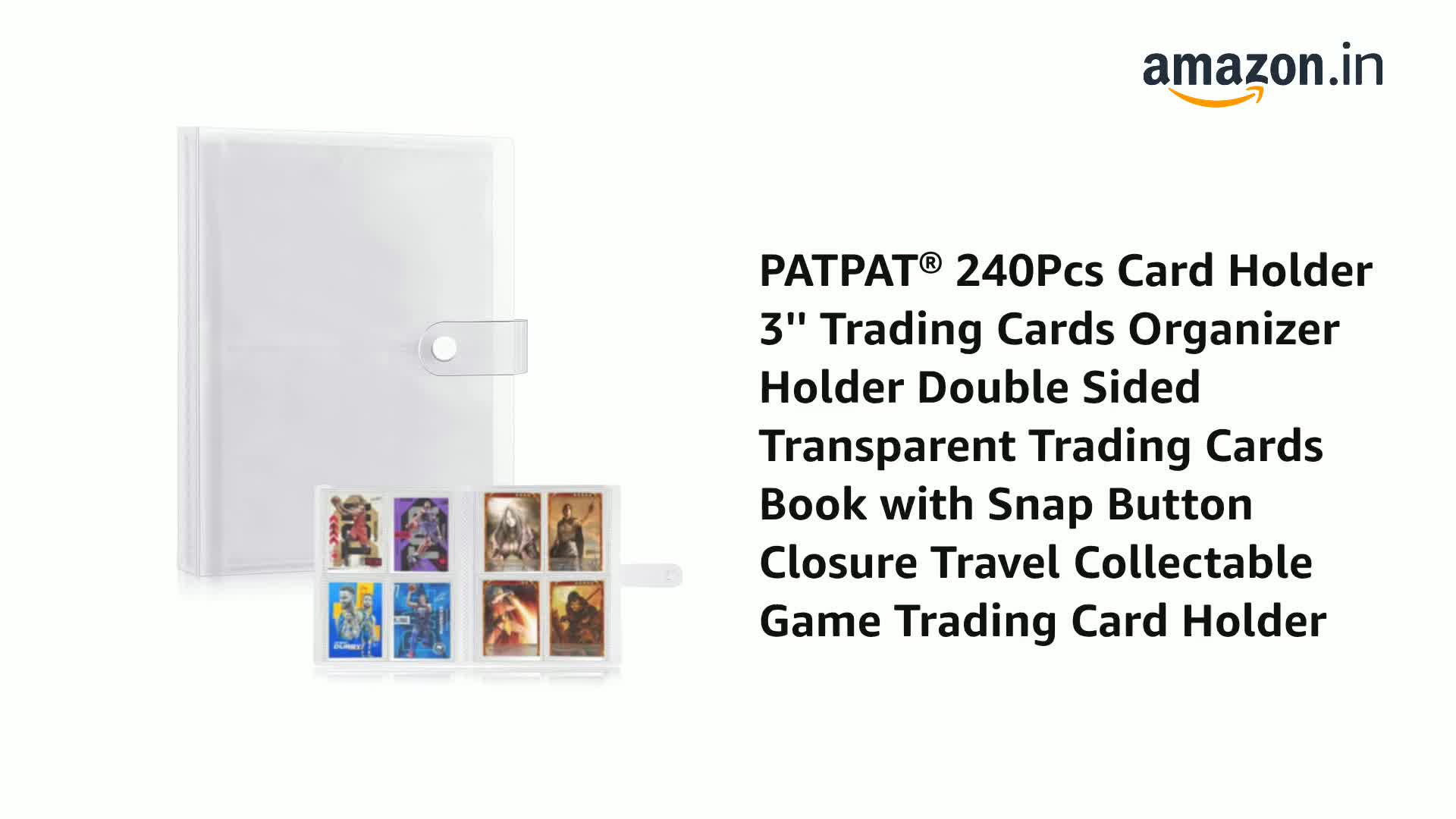 PATPAT® 240Pcs Card Holder 2.55*3.34ft Per Cell Trading Cards
