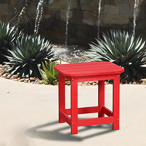 Vobelta Adirondack Table, Premium Poly Lumber, Weatherproof, Outdoor Patio Garden Classic Adirondack Side Table (Red) #TOP3