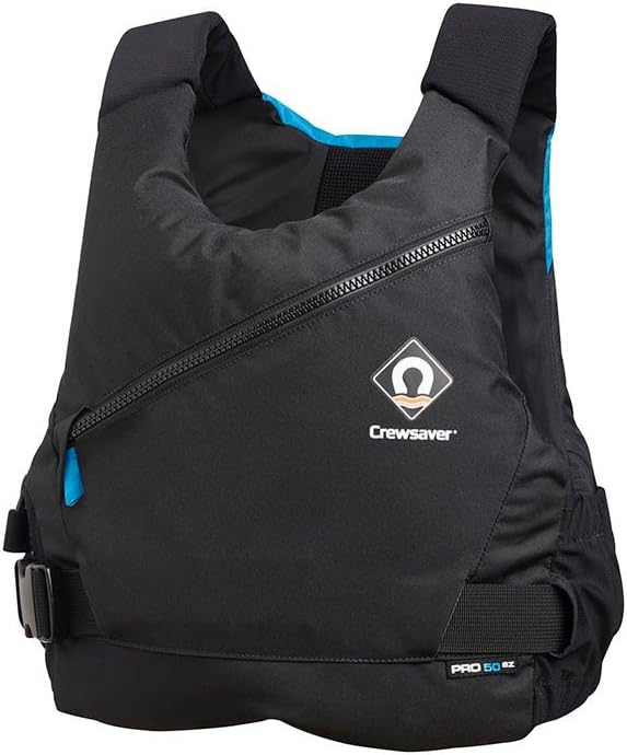 Crewsaver Pro 50N Side Zip Kayak Dinghy PFD Buoyancy Aid for Watersports Black Blue -