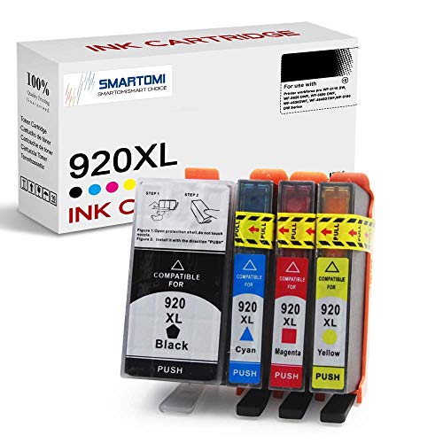SMARTOMI 920XL 920 compatibles con HP 920 XL Cartucho de Tinta, para HP Printer Officejet 6000 6000Wireless 6500 6500Wireless 6500APlus 6500A 7000 7500A Series(4 Cartuchos)