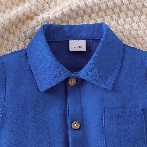 Image of Toddler Boy Clothes Summer Outfits Button Down Shirt Shorts Set 1-5T