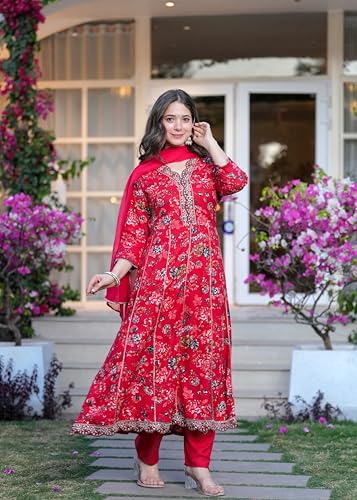 Image of MANHAREE | Women's Rayon Kurta with Pant & Dupatta Set