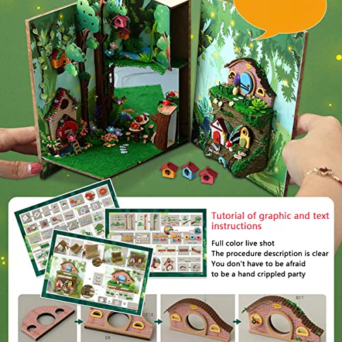 Diy Book Nook Kit, 3D Wooden Puzzle Booknook, Decorative Bookend, Bookshelf Insert Decor Alley With Furniture And Led Light For Birthday Home Desk Décor (Firefly Forest) #TOP2