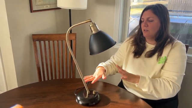 Image of HarvestLand Halo Desk Lamp, Reading Lamp for Home Office, Black | 345 adjustable desk lamp with solid metal base for bedside table, reading, and office use.