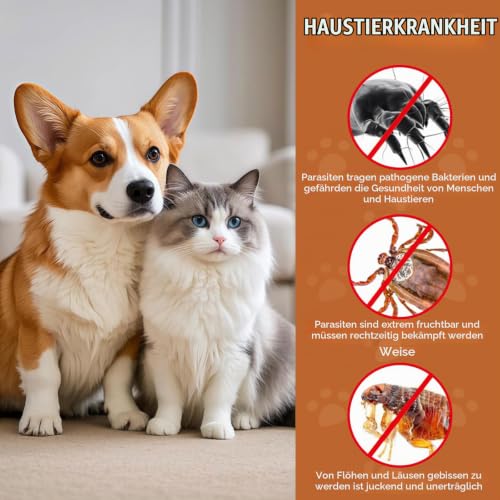 Saleependent 30ml Zeckenmittel für Hunde, Schutz für Hunde und Katzen