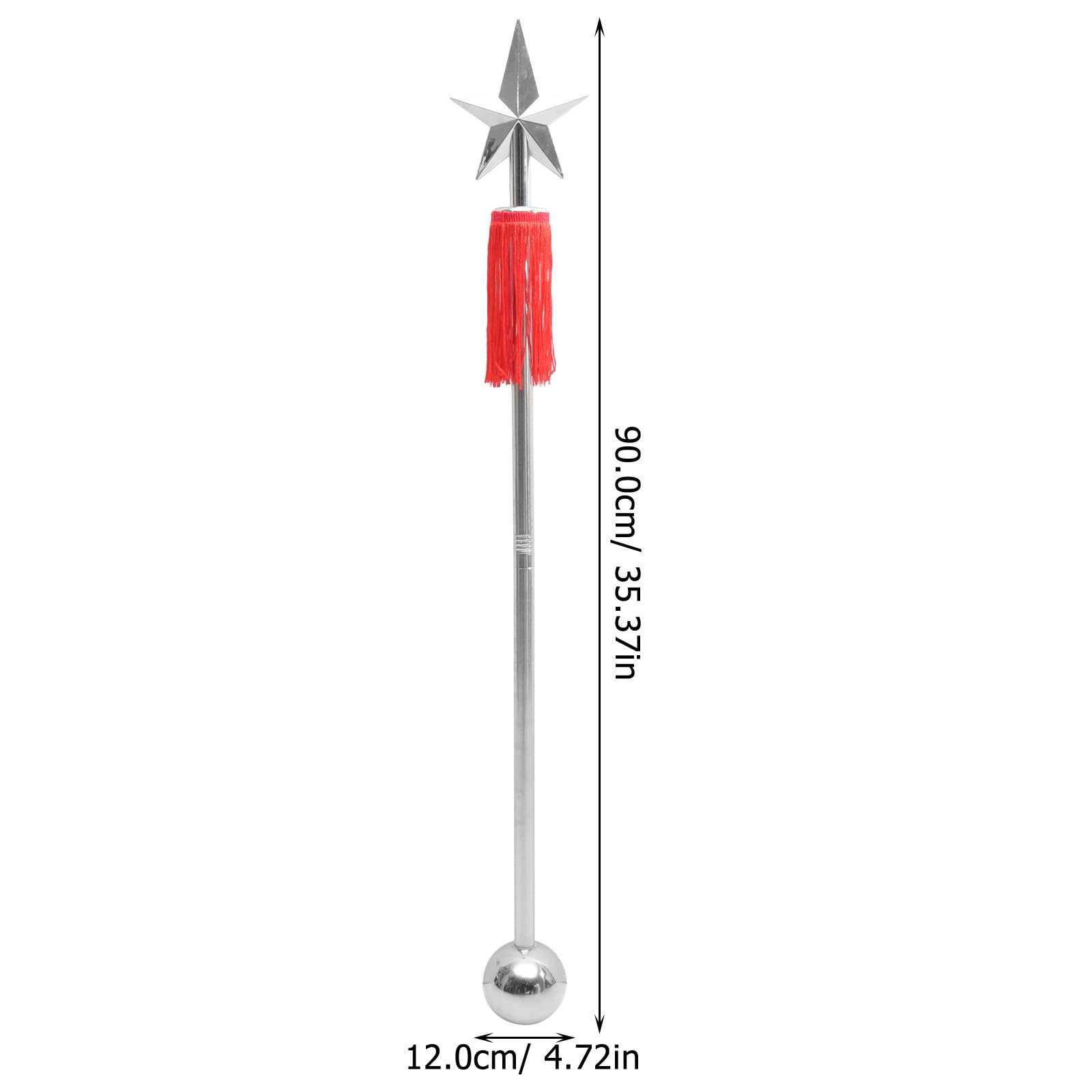 Kisangel Silberner Dirigierstab aus Edelstahl 90cm mit Bester Balance und Feiner Verarbeitung für Musikshow und Konzertzubehör Zufällige Farbe