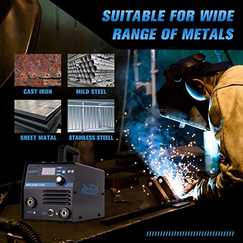 Redbo Mig-250D 110V 130A Portable Gasless/Stick 2 In 1 Mig Welding Machine,Inverter Dc Igbt Flux Core Wire Welder,Mig Welder Arc Welder Automatic Wire Feed Welding Machine With No Gas #TOP3