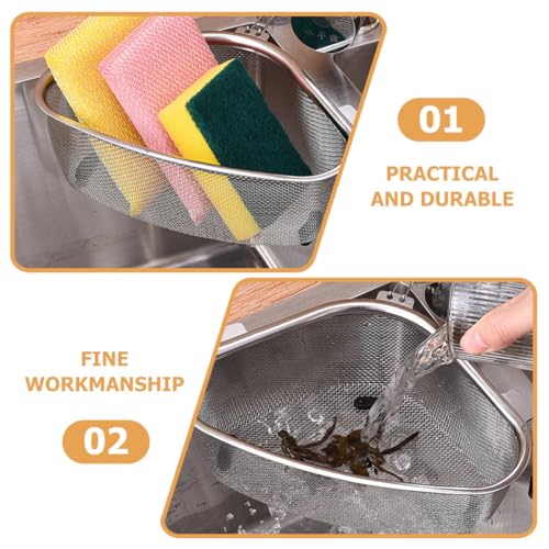 Colador de esquinero triangular de acero inoxidable para cocina miniatura 4