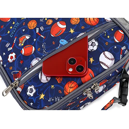 FlowFly Lunch box Insulated Soft Bag Mini Cooler Back to School Thermal Meal Tote Kit for Girls, Boys (Football) by FlowFly - Image 5