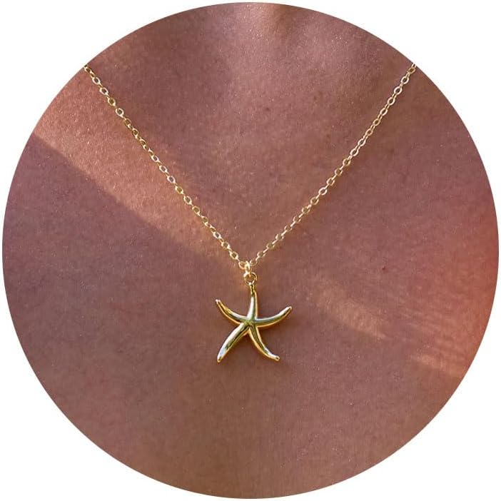 Gold Necklace for Women - 14K Gold Plated Dainty Italian Horn Star of David Butterfly Bow Sun Lotus Volleyball Baseball Cowboy Boots Necklace Jewelry Everyday for Women