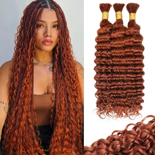 Dark Ginger Human Braiding Hair for Boho Braids 100g 3
