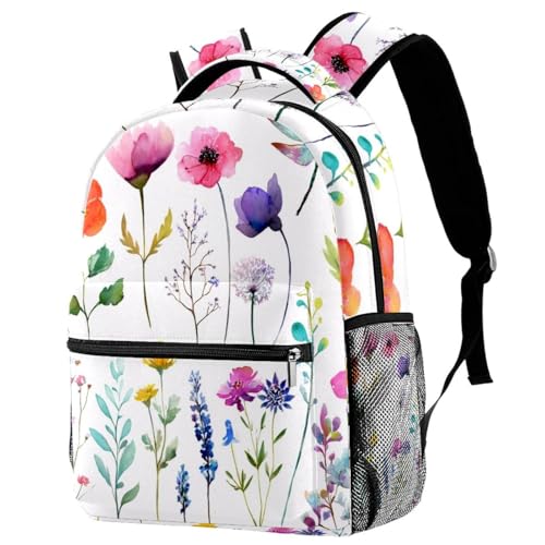Sac à dos ordinateur portable aquarelle : sac de voyage grande capacité à sangle réglable