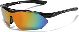 HUVORA Wraparound Myopia Sports Sunglasses for Men Women Mirrored UV400 Protected Anti-Glare Anti-Fog Frame Stylish Brande...