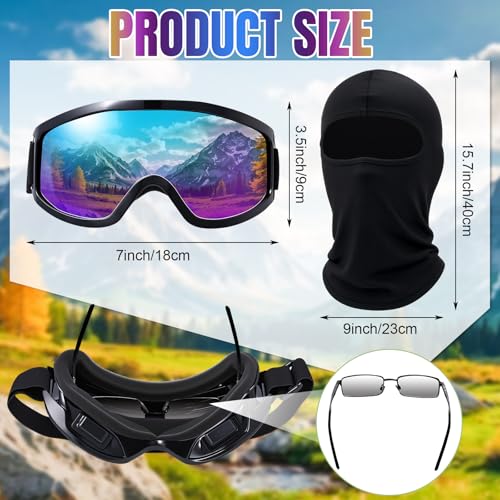 Image of Chicingyou 6 Set Ski Goggles with Masks, Motorcycle Dirt Bike Atv Motocross Goggles UV Protection Dustproof for Men Women