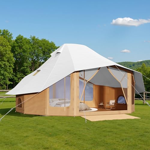 SPECRAFT Canvas Bell Yurt Tents for Camping, Waterproof...