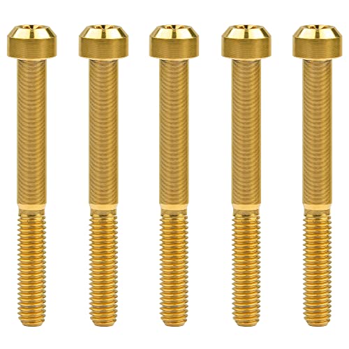 Image of Titanium Torx Square Head M6 x 10 15 20 25 30 35 40 45 50 60 65 70 80mm Screw Pack of 5 (Gold, M6x60mm)