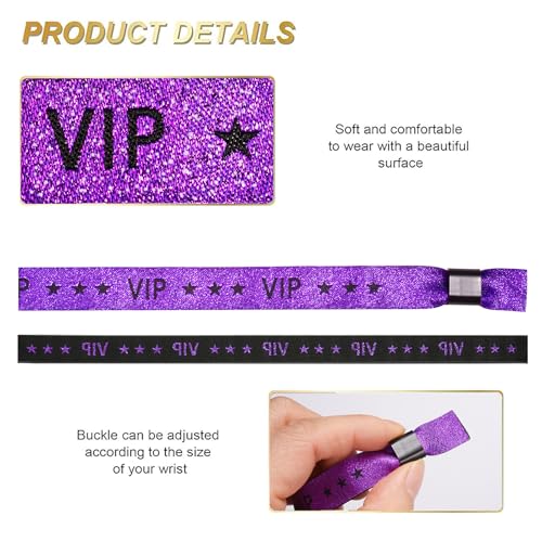 Image of 100 Pack VIP Cloth Wristbands for Events (Color : Purple)