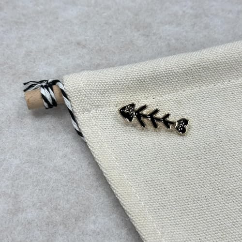Image of Black Fish Bones Enamel Pin Collect Cute Arts Metal Cartoon Brooch Backpack Clothes Collar Minimalism Lapel Badges Jewelry
