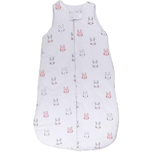 Manta de algodón 100% saco de dormir para bebé, conejitos rosados, paquete de 2 (6-12 meses)