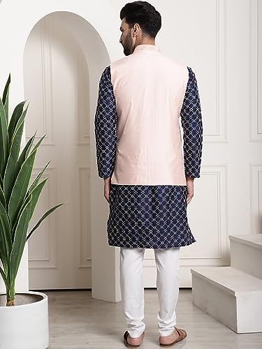 Image of SOJANYA (Since 1958 Men's Silk Blend Kurta and Pyjama with Nehru Jacket