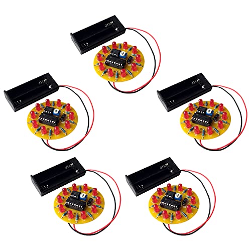 iCubeSmart Spinning LED Wheel Electronic DIY Soldering Kits for Kids Electronics Education School Competition Project Kits (5 Set) iCubeSmart Spinning LED Wheel Electronic DIY Soldering Kits for Kids Electronics Education School Competition Project Kits (5 Set)