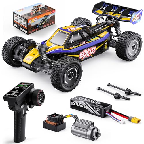 Voitures Rc 1/12 Sans Balais Pour Adultes, Voiture TéLéCommandéE Pour Buggy Rc De Course Grande Vitesse Rapide Maximum 70 km/h 4x4 Avec Batterie 3s 2200...