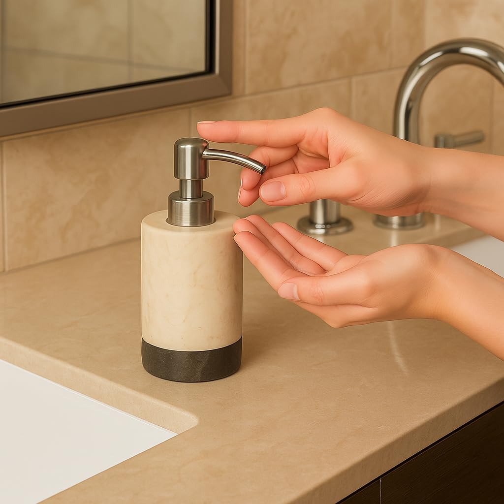 Creative Home Natural Champán mármol, dispensador de jabón líquido, loción Bandas