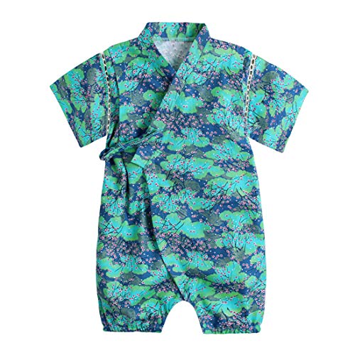 PAUBOLI Baby Japanese Kimono Robe Cotton Infant Comfy Loose Pajamas (3-9 Months, 31)