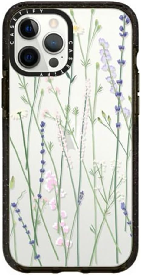 CASETiFY Funda Impact para iPhone 12 Pro Max – Gigi Garden Florals – Negro transparente
