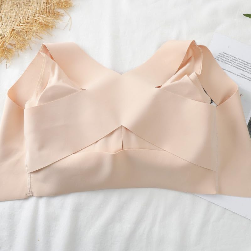 Posture Correction Bra – Adjustable Front Buckle Two-in-One Support, 3/4 Cup Nylon Bra for Girls/Students3