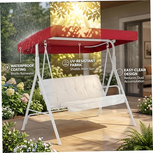 Toldo de repuesto para columpio jardín impermeable de 84x48 pulgadas 7