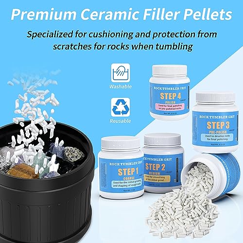Komestone KS0720RT17 Rock Tumbler Polishing Grits And Ceramic Tumbling Media Kit thumb #2