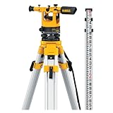 DEWALT Transit Level with Tripod, Rod, and Carrying Case, 20X Magnification (DW092PK)