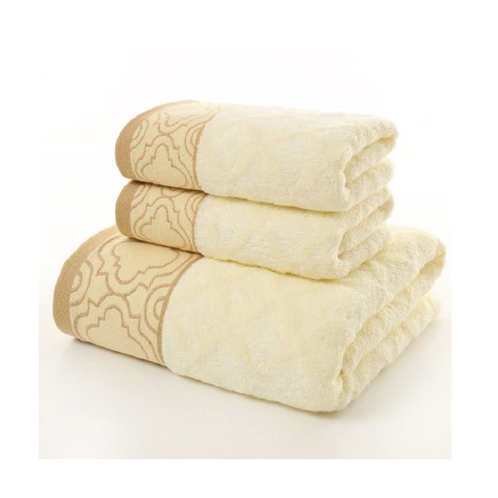 Juego de toallas para baño de hotel o casa con diseño romboidal de tacto suave y tres piezas