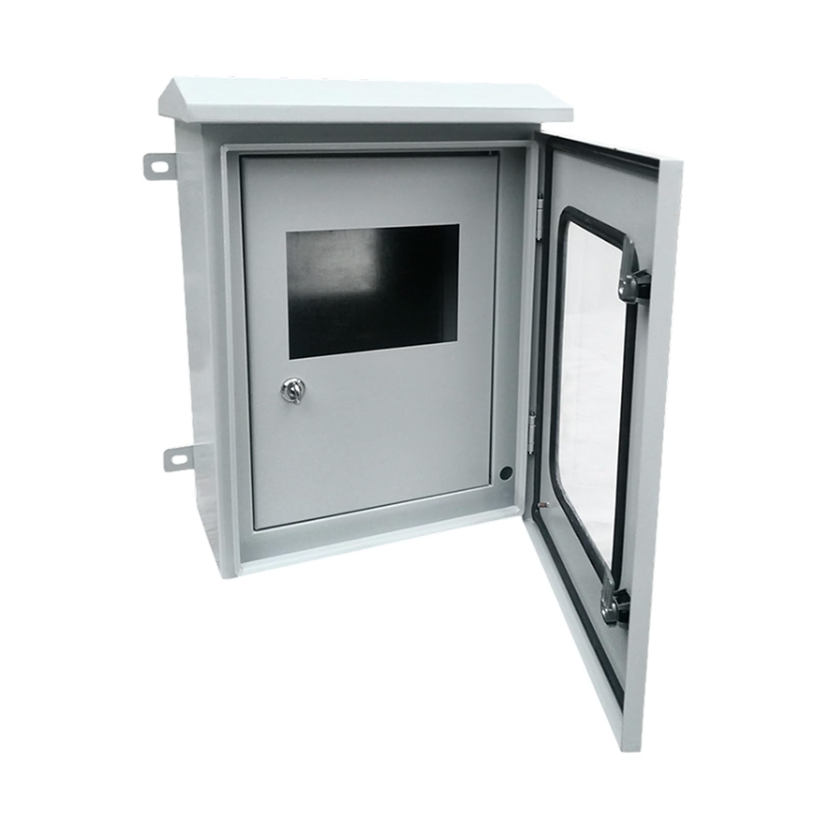 Caja de conexiones eléctricas de acero, caja de conexiones eléctricas grande de doble puerta con bisagras de placa de montaje, proyectos de pared resistentes para electrónica(50x40x25cm)