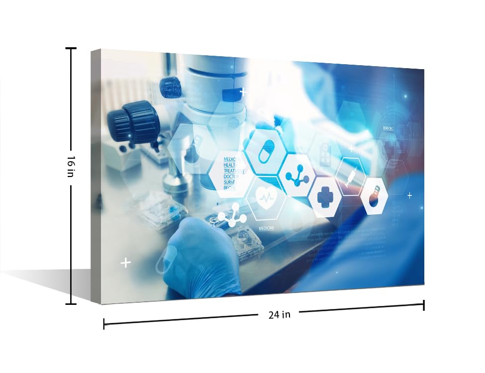 Image of Chemical Equations Laboratory Research Concept Posters Wall Pictures 1 Panels Modern Medical Technologies Concept Framed Wall Art Giclee Wooden Framed Gallery-Wrapped Ready to Hang (16 inch Wx24 H)