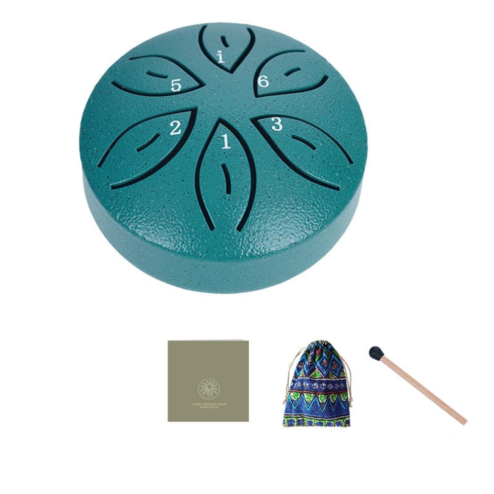 Strumenti Musicali per Bambini Strumenti Orff Artigianato Mini Tamburo Cavo 3 Pollici 6 Toni Verde Scuro