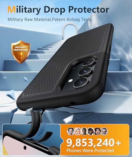Image of FNTCASE for Galaxy A54-5G Phone Case - Samsung A54 5G Magnetic Cover [Fit for Magsafe] with Screen Protector, Anti-Slip Textured, TPU+PC Dual Layer Shockproof, Military Grade Drop Protection (Black)