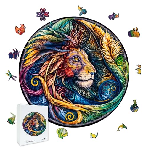 Image of MONKEYTAIL Whimsy Wooden Jigsaw Puzzle for Adults & Kids - Laser-Cut Pieces, 3D Puzzle Box as Birthday Gift for Boys & Girls - Brain Teaser, Home Decor & Family Game (VIBL, Size: Small)