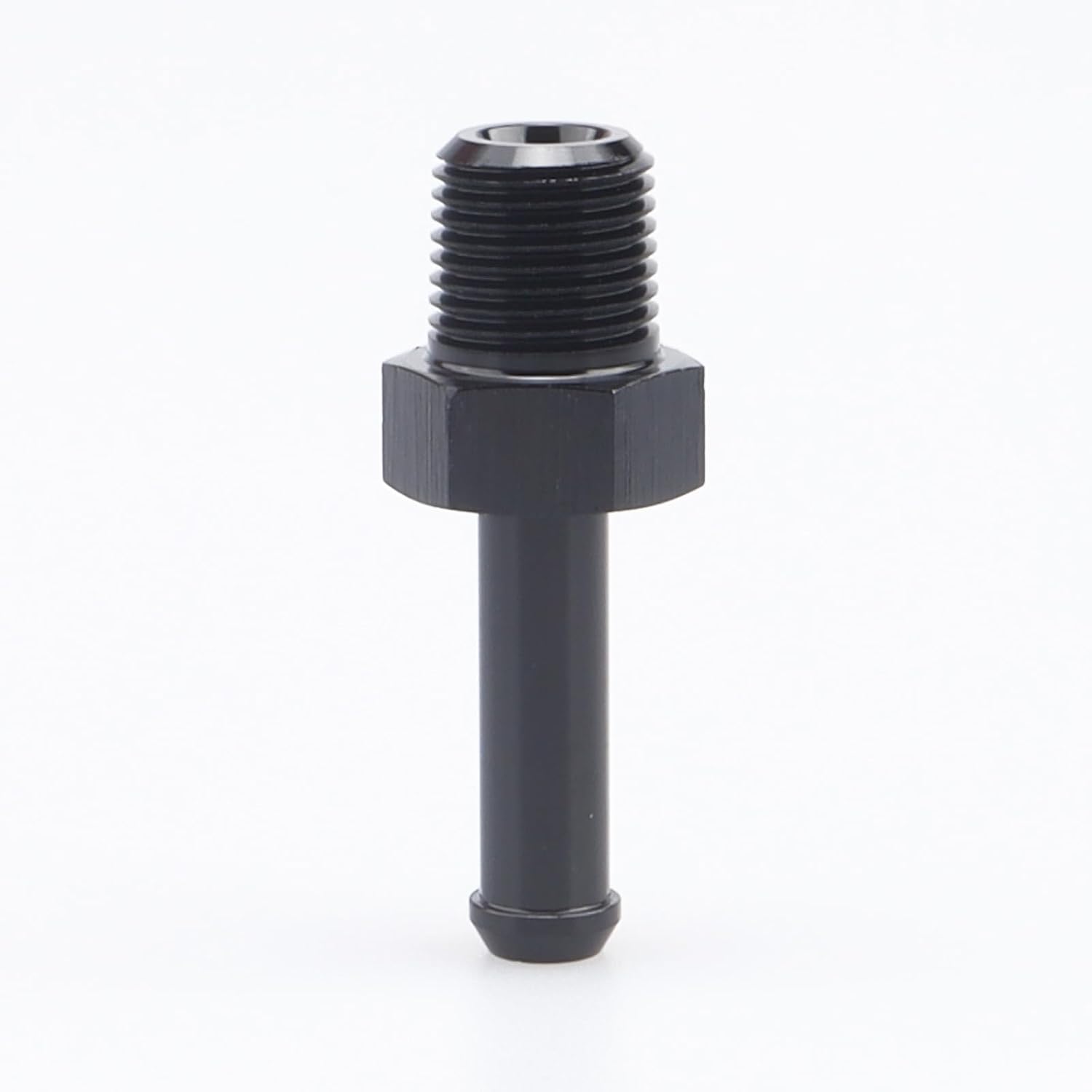AC PERFORMANCE 1/8" NPT Male to 1/4" Hose Barb Fitting Adapter Straight Aluminum Black Fit for 4AN Push on Hose