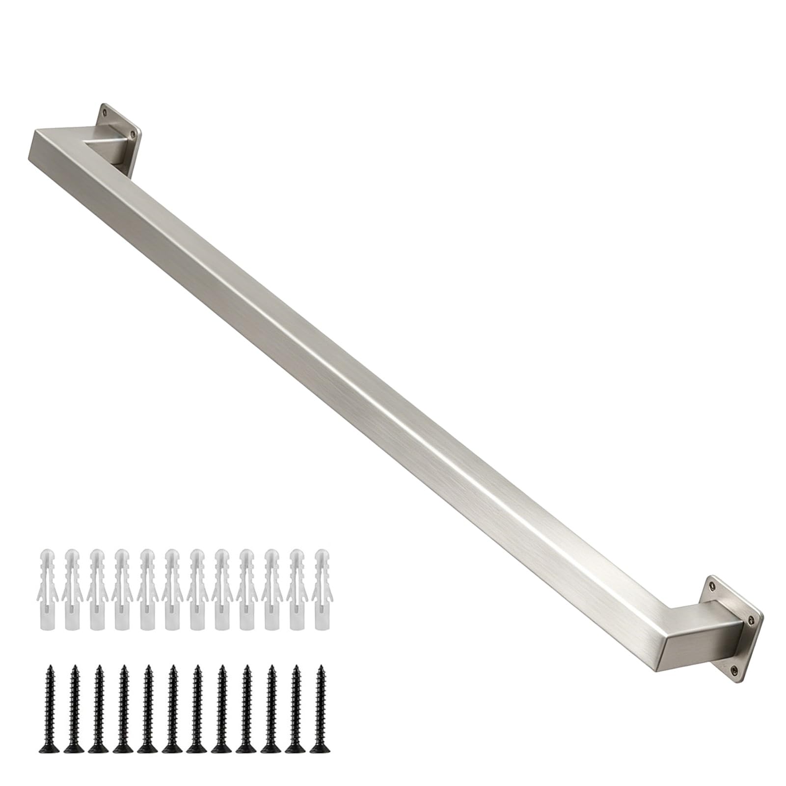 Drsyffsup 304 Stainless Steel Handrail with Installation Kit. 1m 1.5m 2m 2.5m 3m 4m Stairway Railing Safety Hand Rail, Wall Balustrade Foot Rail Support(13ft/3.9m)